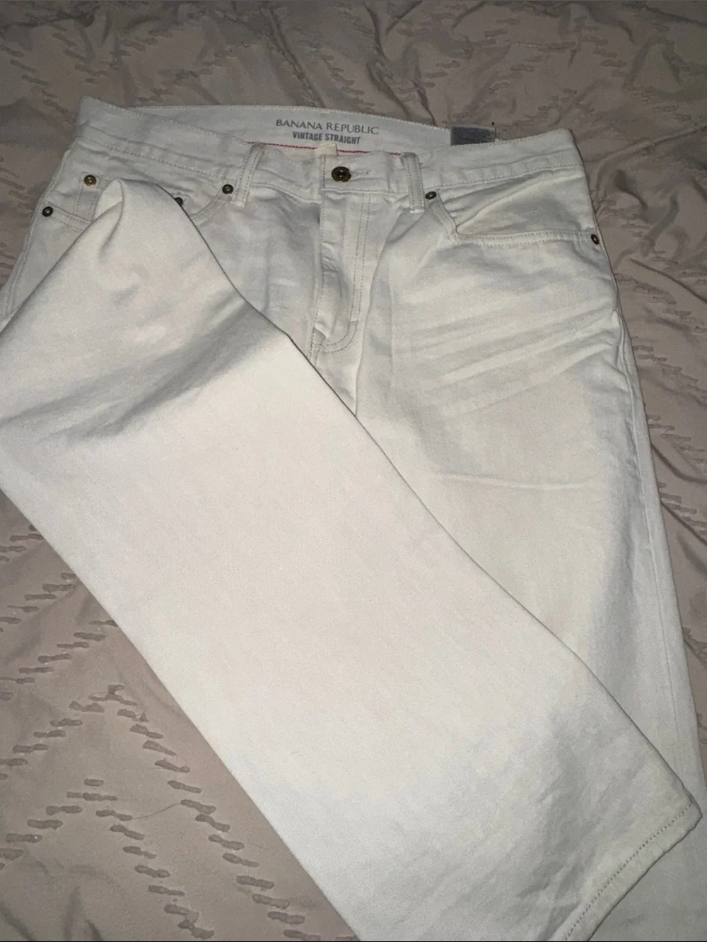 Banana Republic Men's Straight cream Jeans 33x32